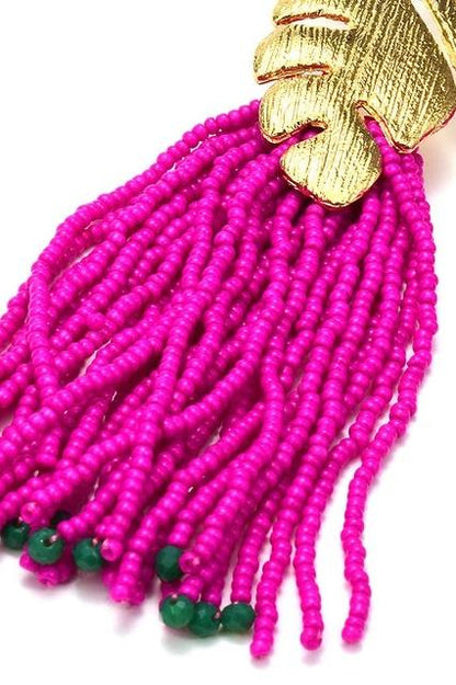 Essentials Loft™ | Palm Frond Beads Tassel Earring