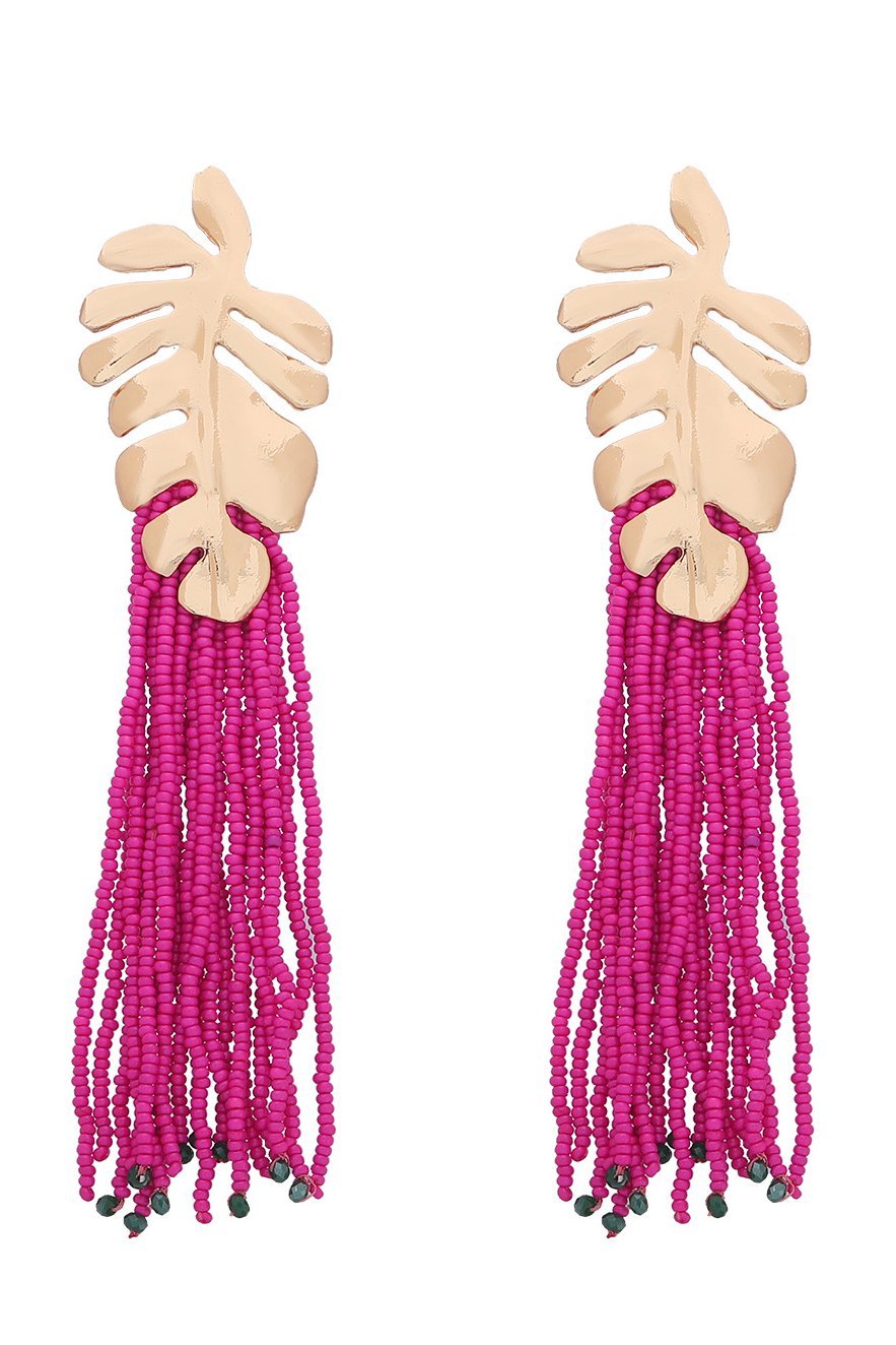 Essentials Loft™ | Palm Frond Beads Tassel Earring