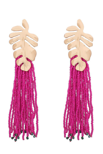 Essentials Loft™ | Palm Frond Beads Tassel Earring