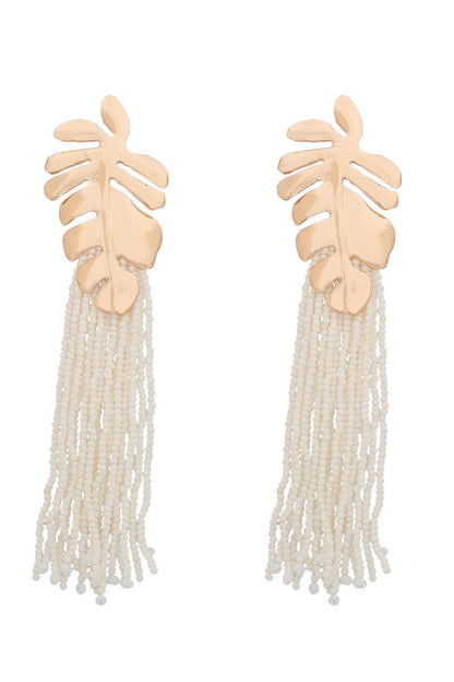 Essentials Loft™ | Palm Frond Beads Tassel Earring