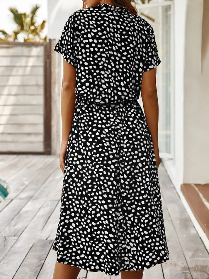 Amiya | Printed Button-Up Midi Dress