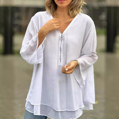 Heidi - Stylish V-Neck Flowy Top