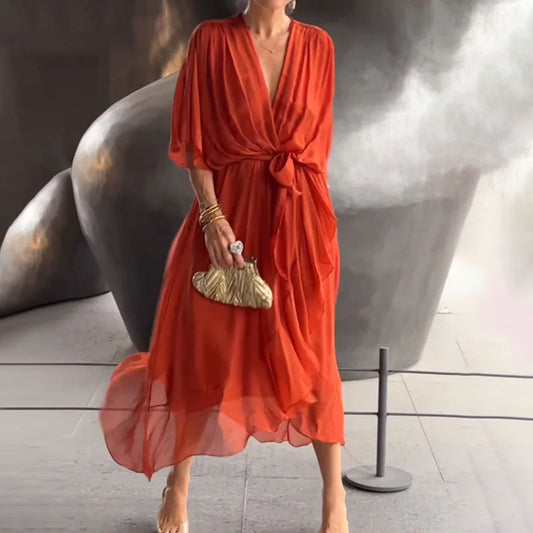 Glenda | Elegant V-Neck Dress