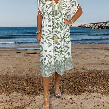 Caroline – Printed Casual Dress With V-Neckline
