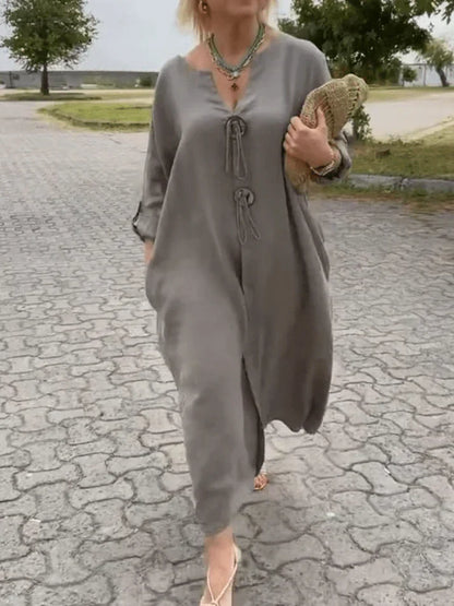 Teigan – Statement Button Maxi Dress