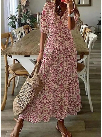 Plus Size Bohemian Maxi Dress | Comfortable and Breathable