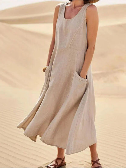 Anya | Sleeveless Flowy Midi Dress