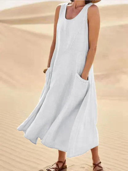 Anya | Sleeveless Flowy Midi Dress