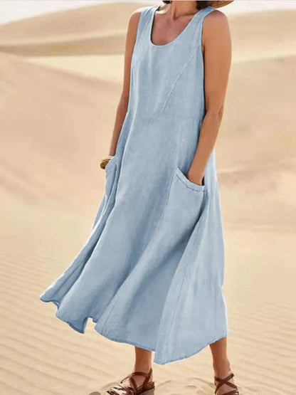 Anya | Sleeveless Flowy Midi Dress