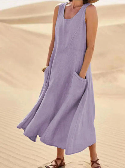 Anya | Sleeveless Flowy Midi Dress