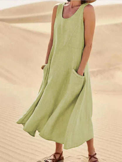 Anya | Sleeveless Flowy Midi Dress