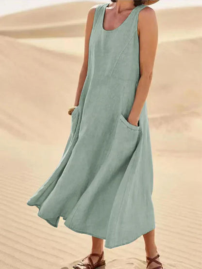 Anya | Sleeveless Flowy Midi Dress
