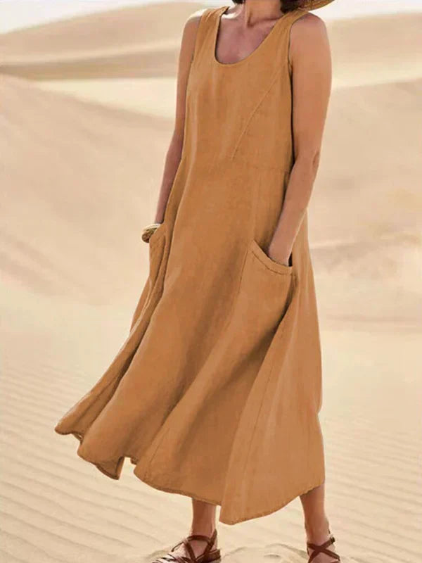 Anya | Sleeveless Flowy Midi Dress
