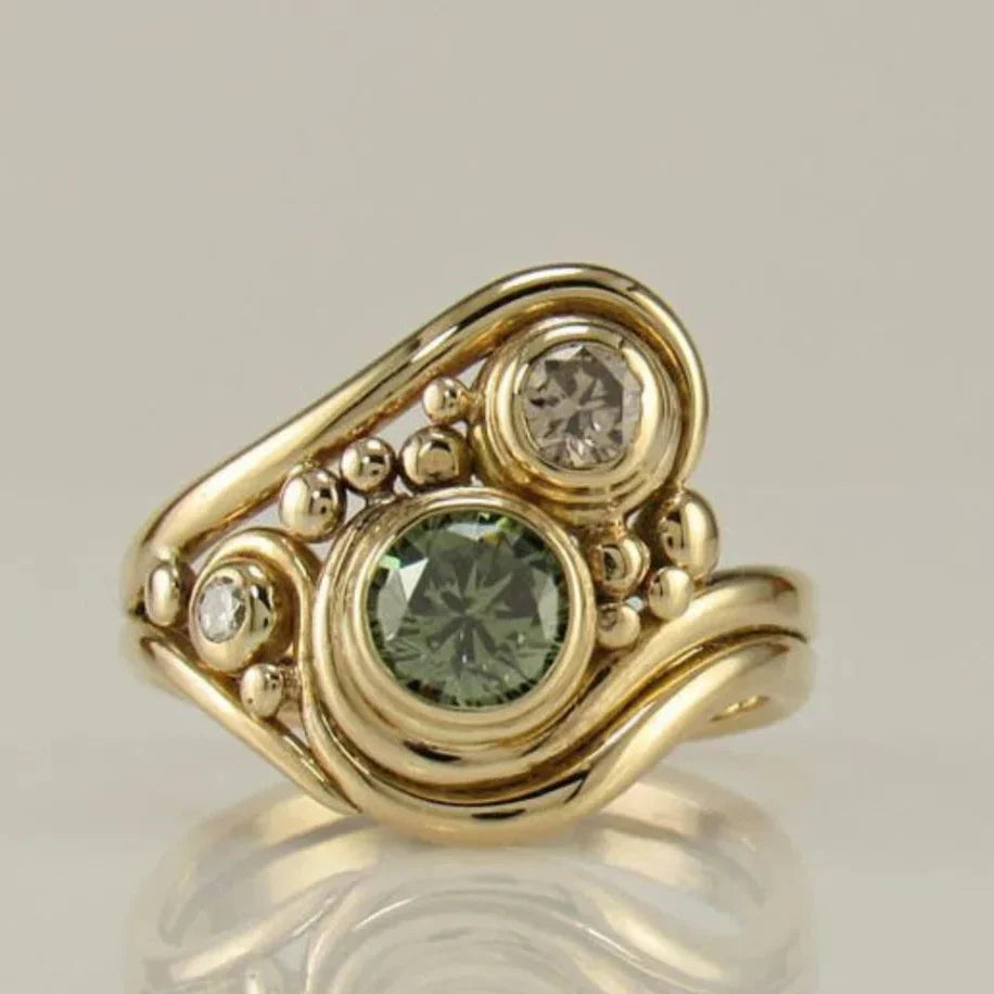 Astrid | Vintage Green Zirconia Ring