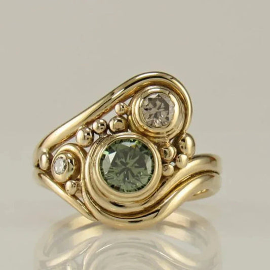 Astrid | Vintage Green Zirconia Ring